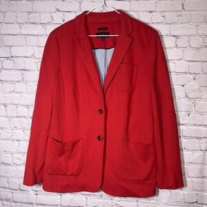 Talbots Red Wool Blend Blazer Aberdeen Sz 12 2 Button Jacket Pockets Lined Work